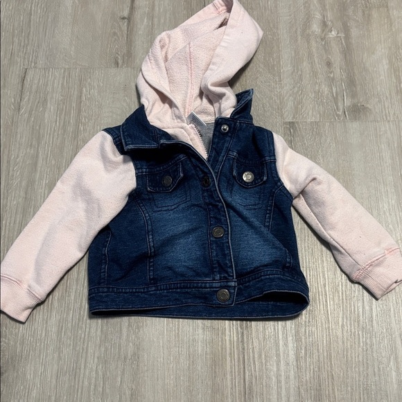 Denim Vest with Pink Hoodie - Picture 1 of 1